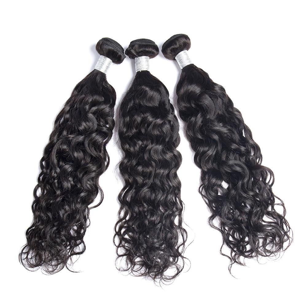 Indian Virgin Hair Water Wave 3 Bundles Natural Black - Lemoda Hair