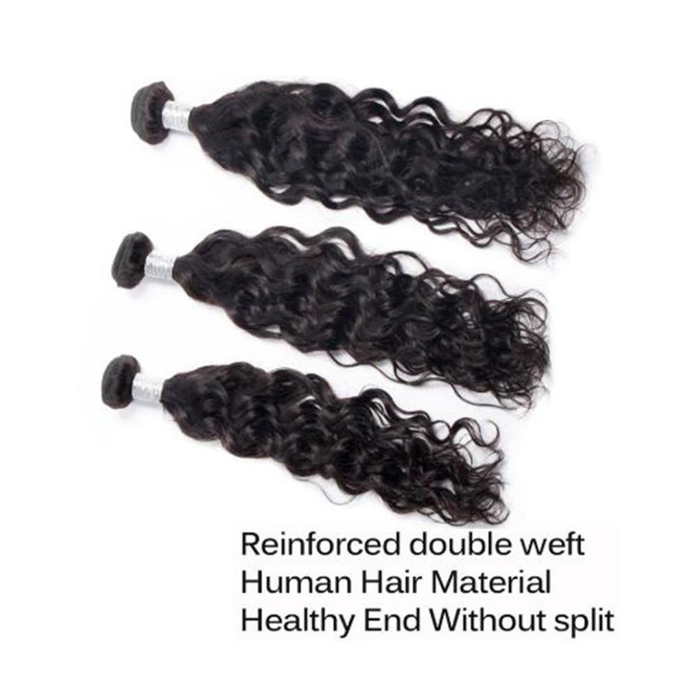 Indian Virgin Hair Water Wave 3 Bundles Natural Black - Lemoda Hair