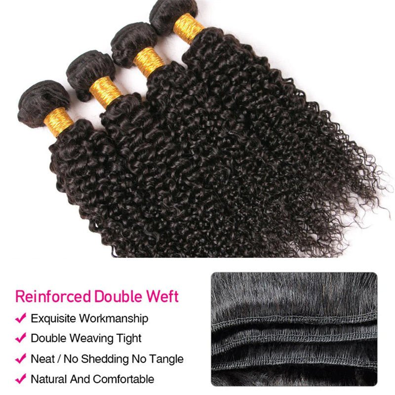 Kinky Curly Hair 4 Bundles With 4x4 Lace Closure Virgin Human Hair - Lemoda Hair