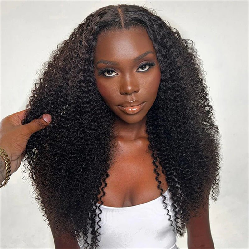 Kinky Curly Wig Human Hair 13x4 Transparent Lace Front Wigs Human Hair Pre Plucked 180% Density - Lemoda Hair