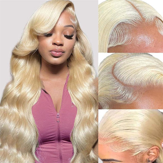 Lemoda 13x4 Full Lace Front Wig 613 Blonde HD Transparent Lace Body Wave Hair With Pre-plucked Natural Hairline