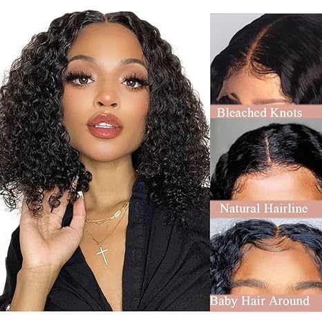 Lemoda 13x4 Lace Front Wig Human Hair Short Bob Wigs Curly Wave Wig for Black Women - Lemoda Hair