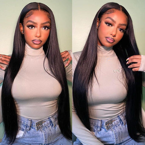 Lemoda 13x4 Lace Front Wigs Brazilian Straight Human Hair 180% Hair Density For Black Women - Lemoda Hair