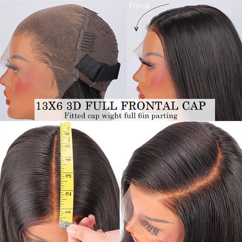 Lemoda 13x6 Lace Frontal Wig 250% Density Human Hair Deep Wave Pre Plucked Hairline Full and Thick Virgin Human Hair