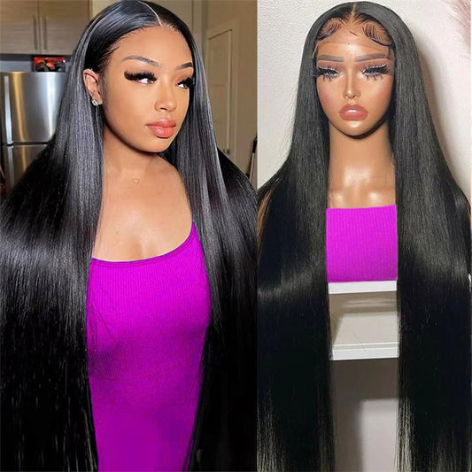 Lemoda 13X6 Lace Frontal Wigs Human Hair Transparent Lace Straight Long inches Brazilian Virgin Hair - Lemoda Hair