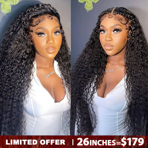 Lemoda 13x6 Real HD Invisible Lace frontal Human Hair Wig 180% Full Density Water Wave - Lemoda Hair