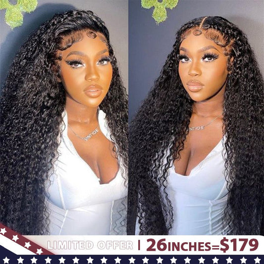 Lemoda 13x6 Real HD Invisible Lace frontal Human Hair Wig 180% Full Density Water Wave - Lemoda Hair