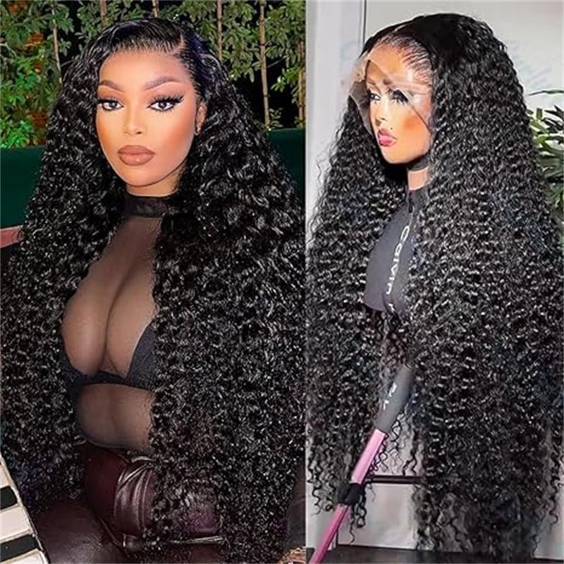 Lemoda 210% Density 12A Virgin 13x6/13X4 Deep Wave Full Lace Frontal Wig Human Hair 13x6/13X4 Water Wave Wigs Human Hair HD Transparent Curly Lace Front Wigs Brazilian Wet and Wave Lace Wig - Lemoda Hair