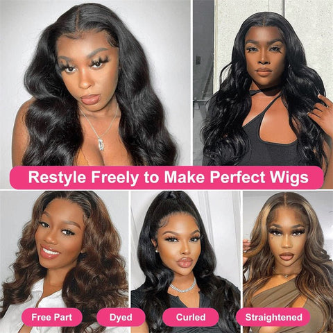 Lemoda 4x4 HD Lace Closure Body Wave 100% Virgin Human Hair Pre Plucked with Baby Hair Natural Black - Lemoda Hair