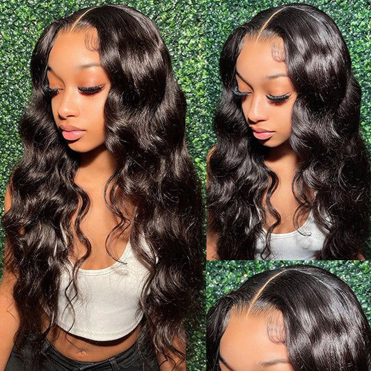 Lemoda 4x4 Lace Closure Wigs Human Hair Brazilian 180% Hair Density Body Wave with Pre - plucked Baby Hair - Lemoda Hair