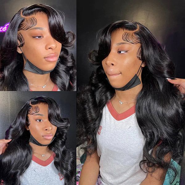 Lemoda 4x4 Lace Closure Wigs Human Hair Brazilian 180% Hair Density Body Wave with Pre - plucked Baby Hair - Lemoda Hair