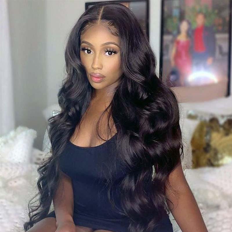 Lemoda 4x4 Lace Closure Wigs Human Hair Brazilian 180% Hair Density Body Wave with Pre - plucked Baby Hair - Lemoda Hair