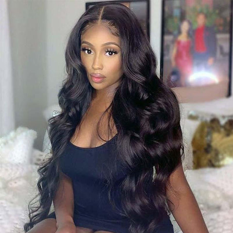 Lemoda 4x4 Lace Closure Wigs Human Hair Brazilian 180% Hair Density Body Wave with Pre - plucked Baby Hair - Lemoda Hair