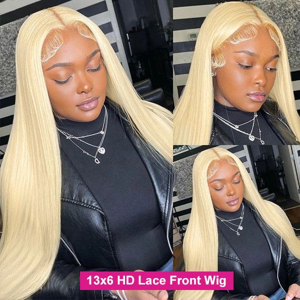 Lemoda 613 Blonde Transparent Lace 13x6 Lace Front Wig Straight Hair With Pre - plucked Natural Hairline - Lemoda Hair