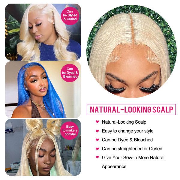 Lemoda 613 Blonde Transparent Lace 13x6 Lace Front Wig Straight Hair With Pre - plucked Natural Hairline - Lemoda Hair