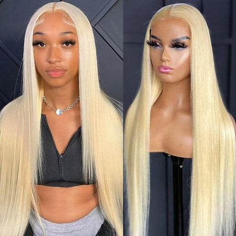 Lemoda 613 Blonde Virgin Human Hair 5x5 Lace Closure Glueless Pre-bleached Knots Transparent Lace Wig for Black Women