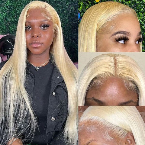 Lemoda 613 Blonde Virgin Human Hair 5x5 Lace Closure Glueless Pre-bleached Knots Transparent Lace Wig for Black Women