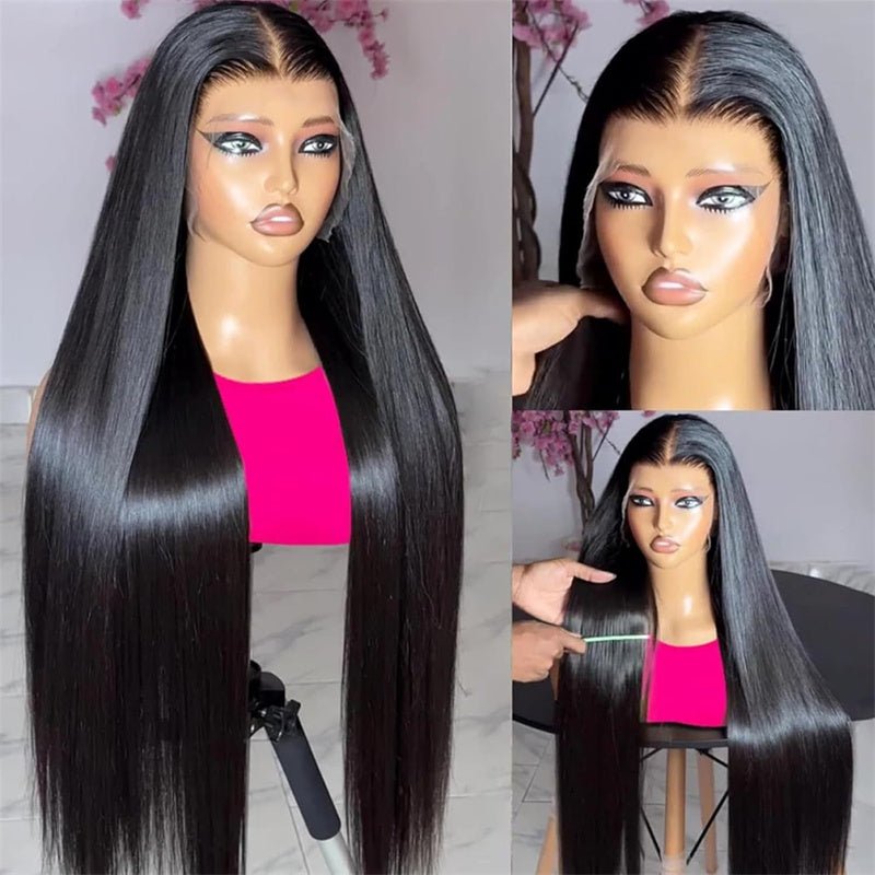 Lemoda 6x6 Transparent Lace Closure Wigs 100% Virgin Human Hair Straight Wig For Black Women 210% Density - Lemoda Hair