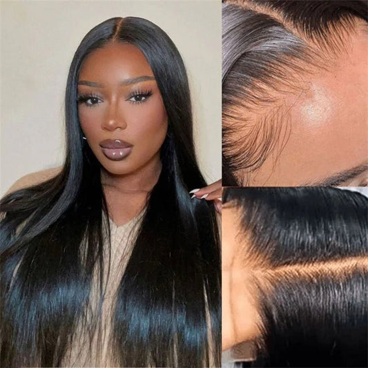 Lemoda 6x6 Transparent Lace Closure Wigs 100% Virgin Human Hair Straight Wig For Black Women 210% Density - Lemoda Hair