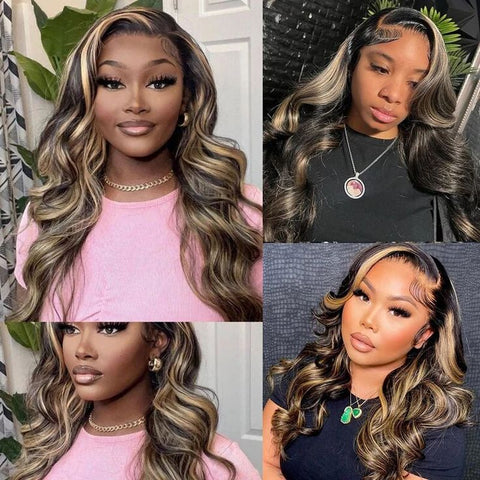 Lemoda 7x5 Glueless Wigs Body Wave Human Hair Wigs HD Transparent Lace P1b/27 Colored Wig - Lemoda Hair