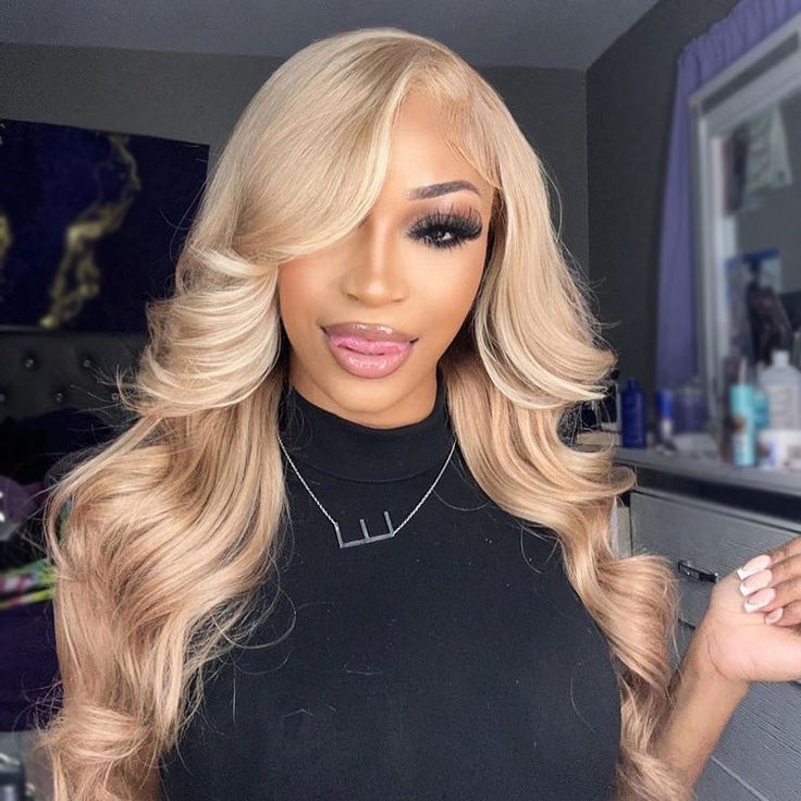 Lemoda Blonde Wig with Brown Highlights 180% Hair Density 13x6 Lace Frontal Body Wave Wig Highly Recomend - Lemoda Hair