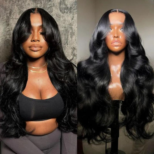 Lemoda Body Wave 7x5 Lace Closure Glueless Wig Human Hair 180 Hair Density with Pre - pleached Knots - Lemoda Hair