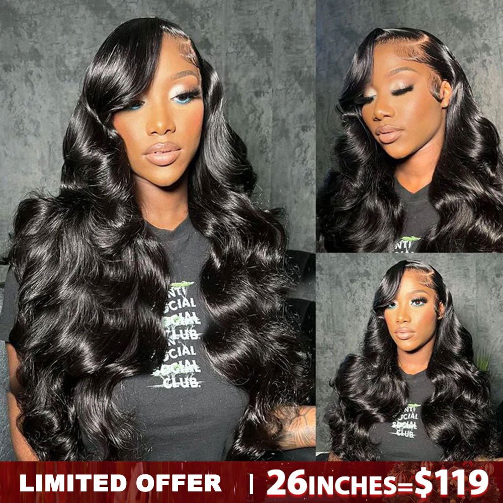 Lemoda Body Wave 7x5 Lace Closure Glueless Wig Human Hair 180 Hair Density with Pre - pleached Knots - Lemoda Hair