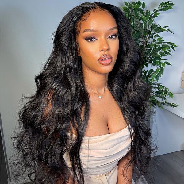 Lemoda Body Wave 7x5 Lace Closure Glueless Wig Human Hair 180 Hair Density with Pre - pleached Knots - Lemoda Hair