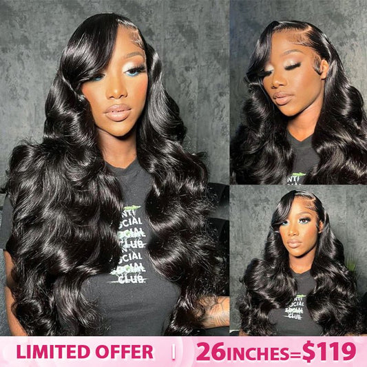 Lemoda Body Wave 7x5 Lace Closure Glueless Wig Human Hair 180 Hair Density with Pre - pleached Knots - Lemoda Hair