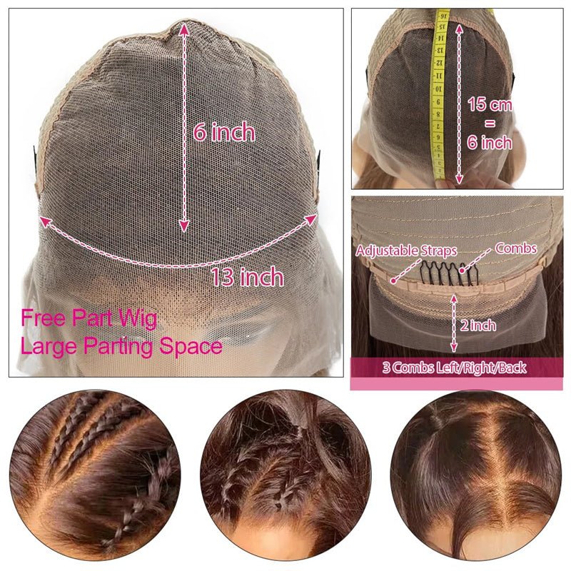 Lemoda Chocolate Brown 13x6 Loose Deep Wave Lace Front Wigs Pre Plucked Natural Hairline Transparent Lace Wig - Lemoda Hair