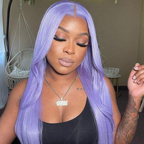 Lemoda Colored Wig Purple Hair 13x6 Lace Frontal Wig New Design Transparent HD Lace - Lemoda Hair