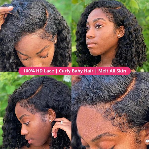 Lemoda Curly Wave 13x6 Lace Frontal Wig Human Hair Thick Density Invisible HD Lace Wig - Lemoda Hair