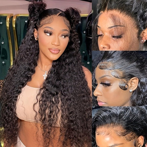 Lemoda Deep Wave HD Lace Front Wigs Pre - plucked Human Hair Wig 13x4 13x6 Virgin Hair Frontal Wig - Lemoda Hair