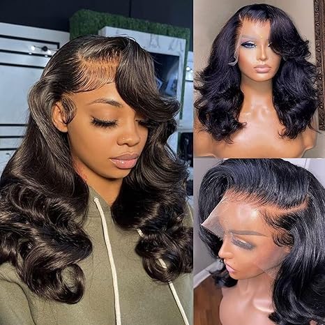 Lemoda Double Drawn Human Hair Wigs Bob Wig 13x4 Lace Front Wig 210% Density Real HD Lace - Lemoda Hair