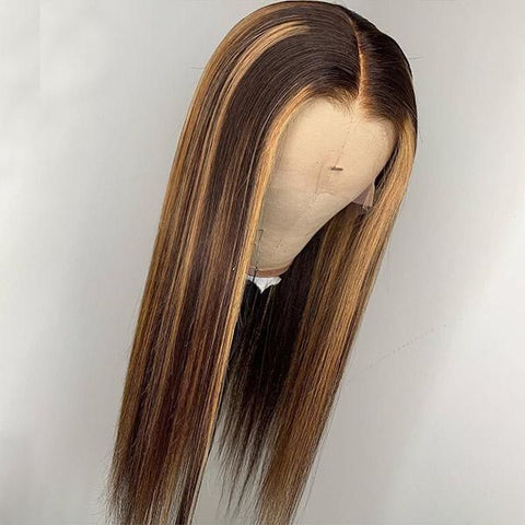 Lemoda Glueless Wig 5x5 Lace Closure Wig Human Hair Straight Highlight Ombre Color 180% Hair Density - Lemoda Hair