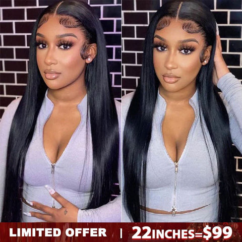 Glueless wigs 5x5 Transparent Lace Closure Pre-Bleached Knots Wear&Go Wig Human Hair Silky Straight Wig for Black Women