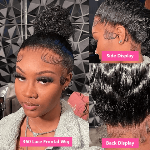 Lemoda Invisi - Drawstring Snug Fit 360 Lace Frontal Wigs Glueless Human Hair Wigs Pre Plucked Natural Hairline - Lemoda Hair