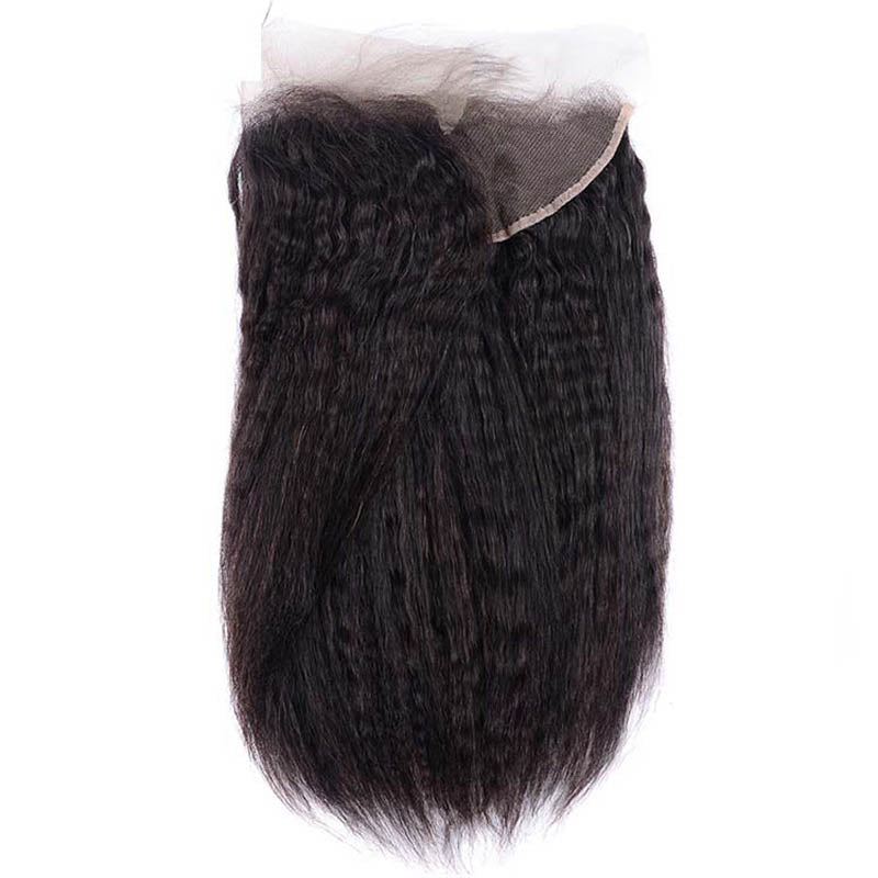 Lemoda Kinky Straight 3 Bundles with 13x4 Lace Frontal Transparent human hair - Lemoda Hair