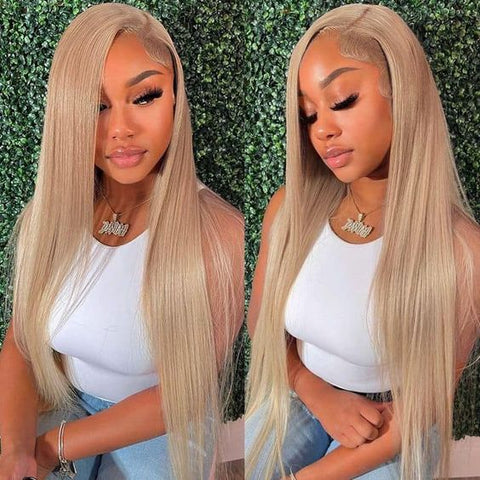 Lemoda Light Flaxen Brown Cozy Blonde Straight Wigs 13x6 Lace Frontal Wig for Black Girl - Lemoda Hair