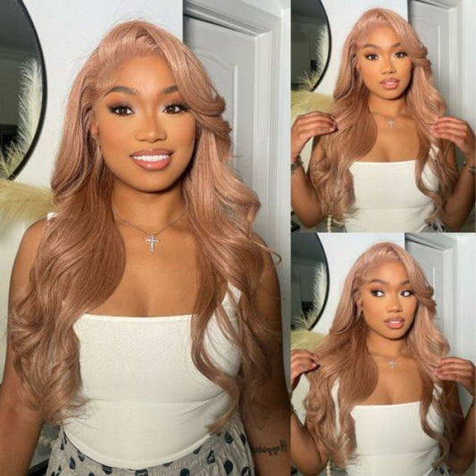 Lemoda Light Flaxen Brown Cozy Blonde Straight Wigs 13x6 Lace Frontal Wig for Black Girl - Lemoda Hair