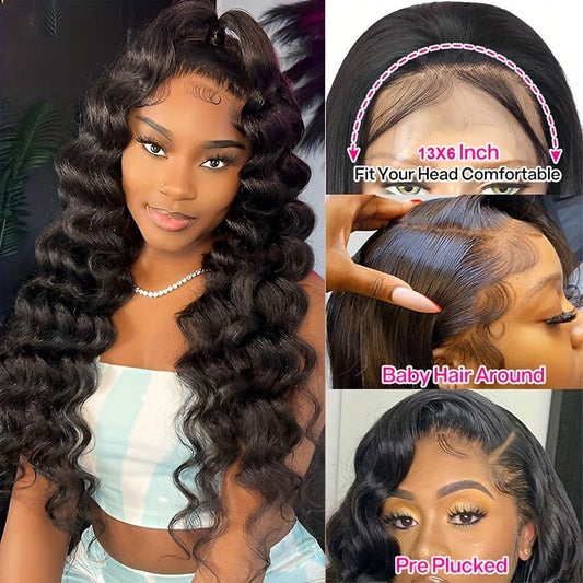 Lemoda Loose Deep Wave 13x6 Lace Frontal Wigs 12A Transparent Melt Human Hair Wigs - Lemoda Hair