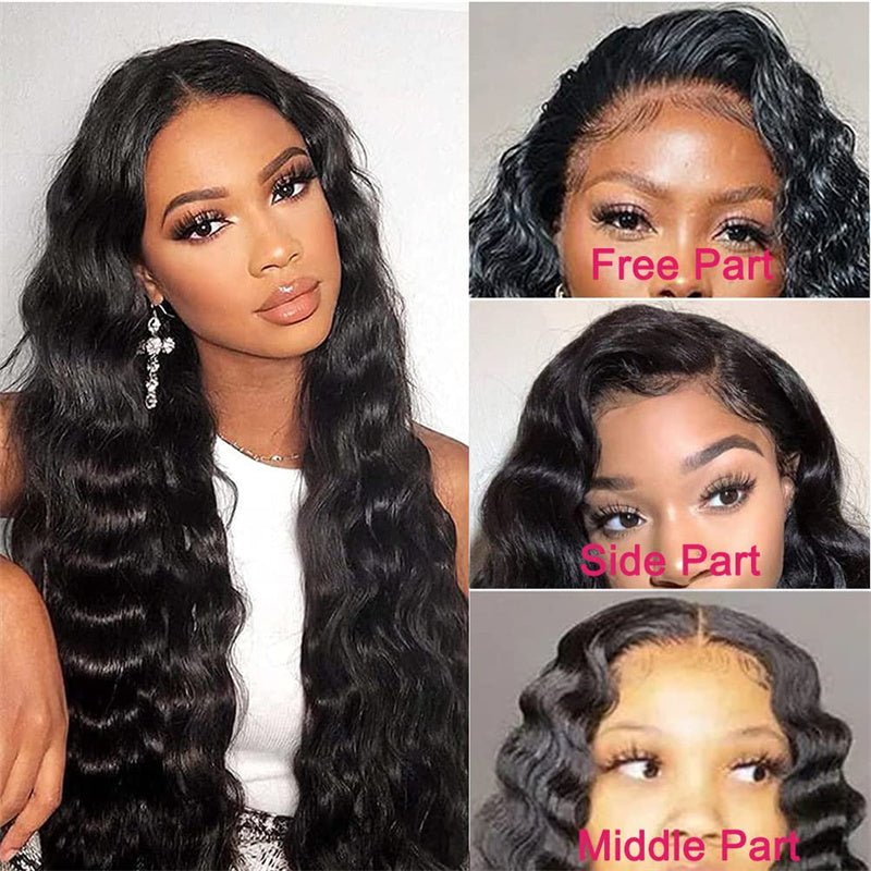 Lemoda Loose Deep Wave Lace Front Wig 13x4 Transparent Lace Front Wig 180% Density - Lemoda Hair