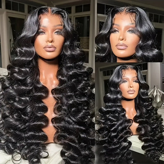 Lemoda Loose Deep Wave Lace Front Wigs 13x4 HD Transparent Human Hair Lace Frontal Wigs 180% Density - Lemoda Hair