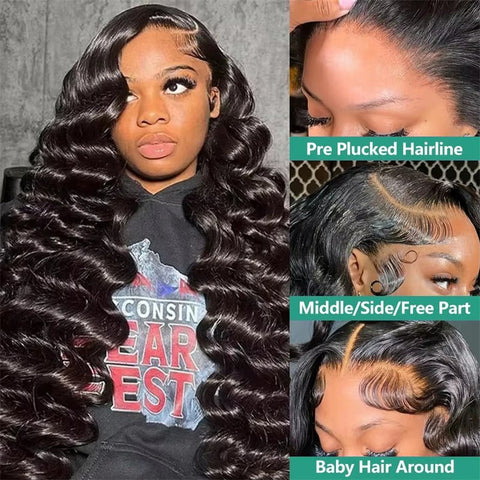 Lemoda New Loose Wave Lace Front Wigs HD Full Lace Wigs Human Hair Natural Hairline - Lemoda Hair