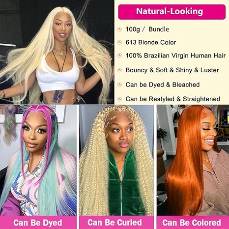 Lemoda Peruvian Human Hair Straight Remy Hair 613 Blonde Bundles For Black Women - Lemoda Hair