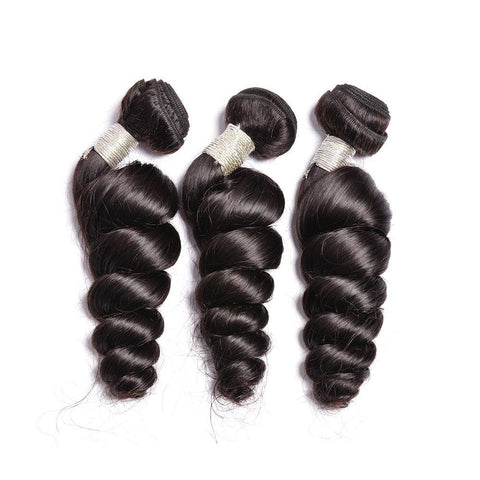 Lemoda Peruvian Virgin Hair Loose Wave 3 Bundles With 13x4 Frontal - Lemoda Hair