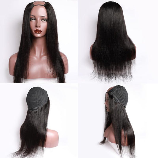 Lemoda Straight U part Wig Human Hair Wigs For Black Women Lemoda Brazilian Straight Hair Wig Can be permed and Dye