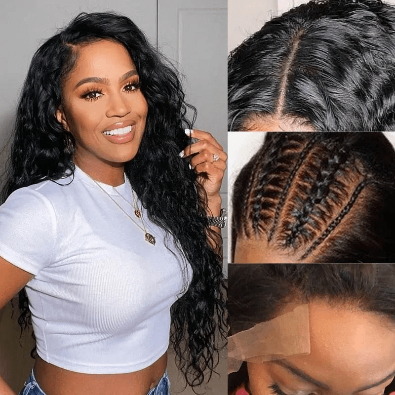 Live Exclusive Pricing Lemoda 13x6 Real HD Invisible Lace frontal Human Hair Wig 180% Full Density Water Wave - Lemoda Hair