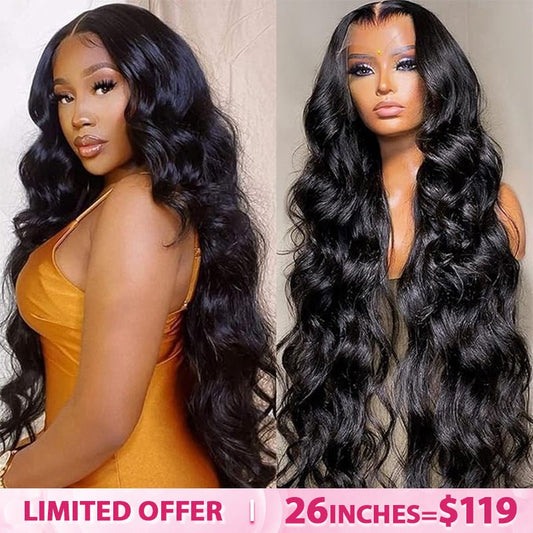 Live Exclusive Pricing Lemoda Body Wave 7x5 Lace Closure Glueless Wig Human Hair 180 Hair Density with Pre - pleached Knots - Lemoda Hair