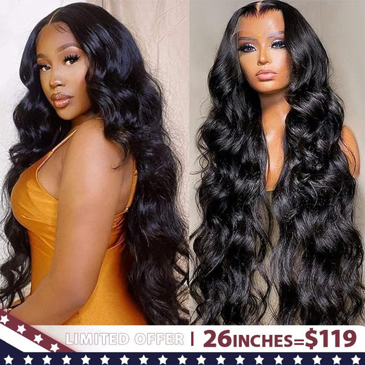 Live Exclusive Pricing Lemoda Body Wave 7x5 Lace Closure Glueless Wig Human Hair 180 Hair Density with Pre - pleached Knots - Lemoda Hair